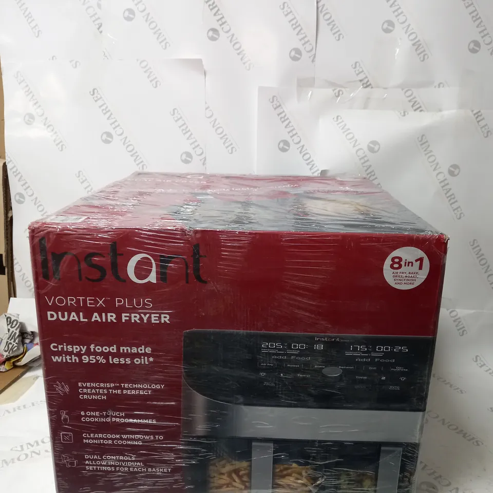 SEALED BOXED INSTANT VORTEX 8 IN 1 DUAL AIR FRYER 7.6