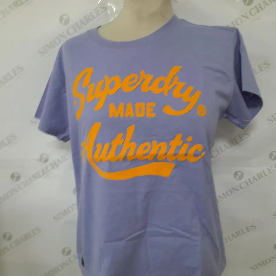 SUPERDRY GRAPHIC T-SHIRT IN VIOLET MARL - SIZE UK LARGE