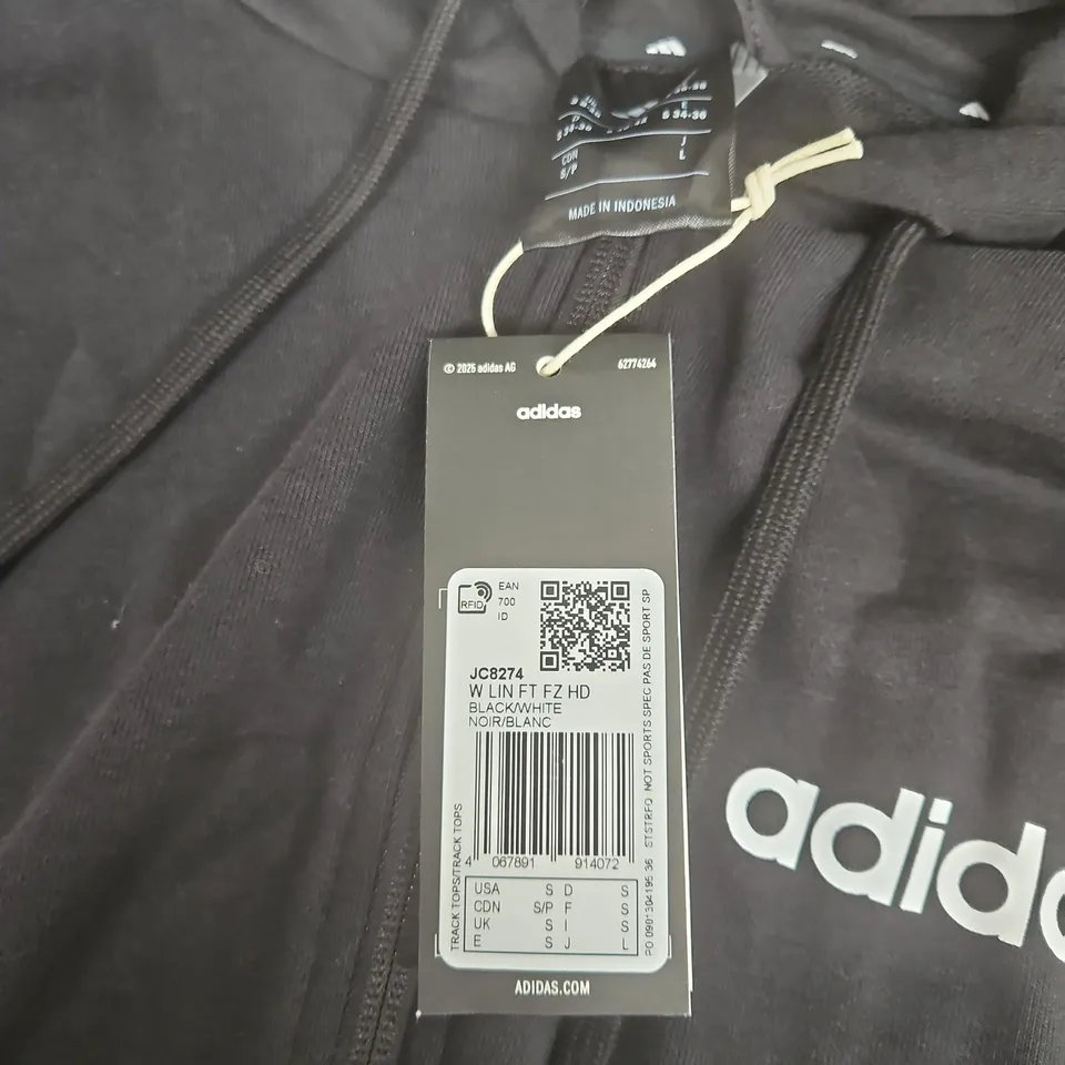 ADIDAS ZIP HOODIE BLACK – SIZE UK S