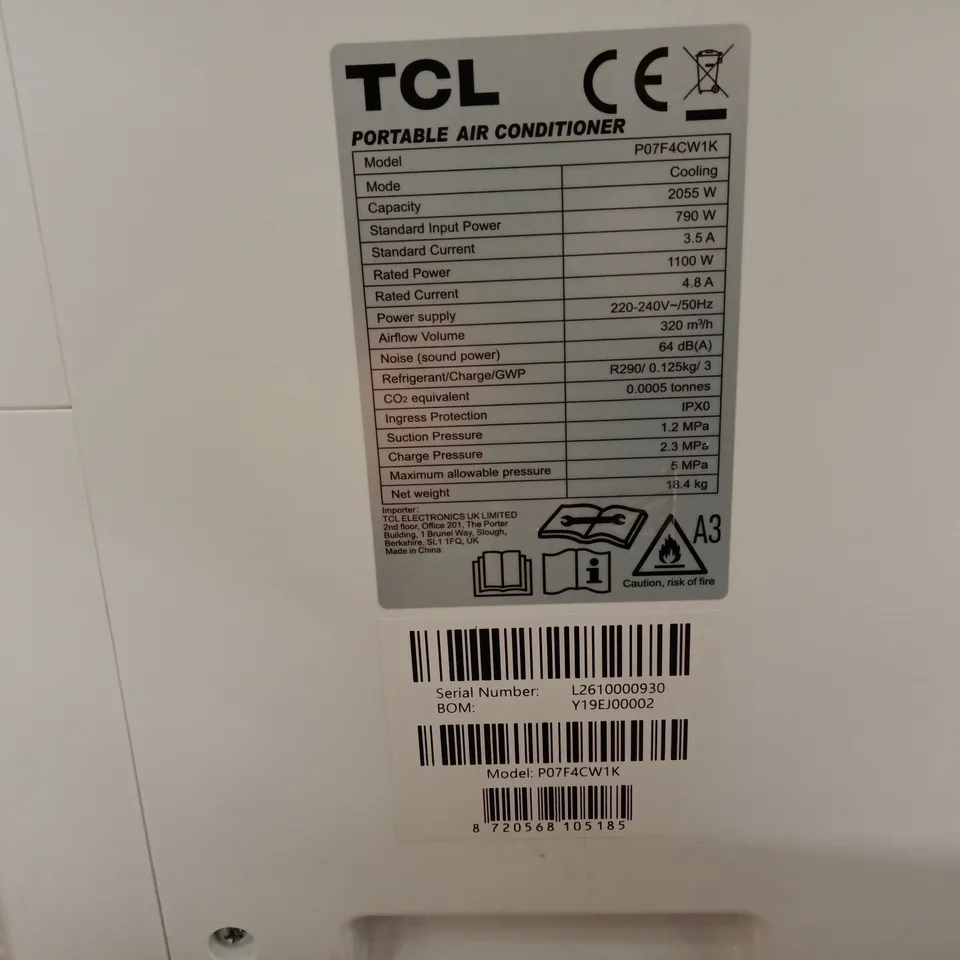 TCL Portable Air Conditioner P07F4CW1K – White
