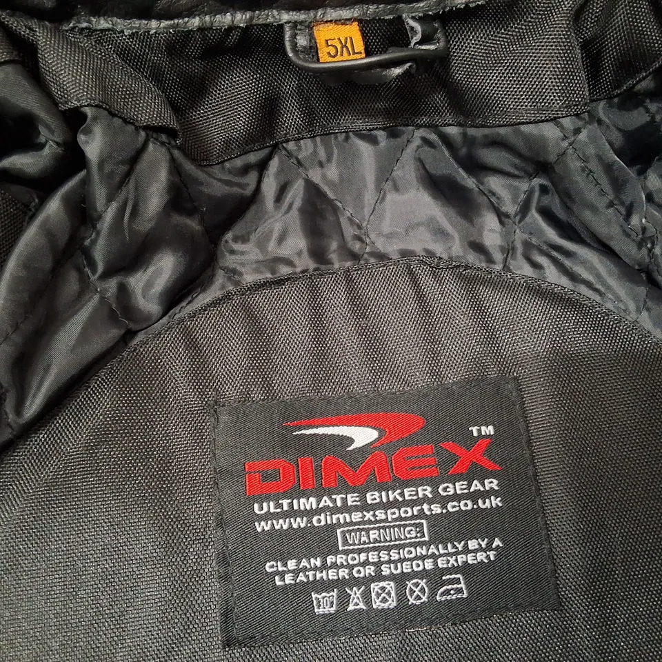 DIMEX ULTIMATE BIKER GEAR LEATHER MOTORCYCLE JACKET – UK SIZE 5XL