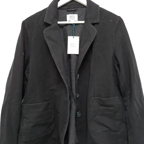 WHITE STUFF OLIVIA COTTON JERSEY BLAZER IN WASHED BLACK - UK 18