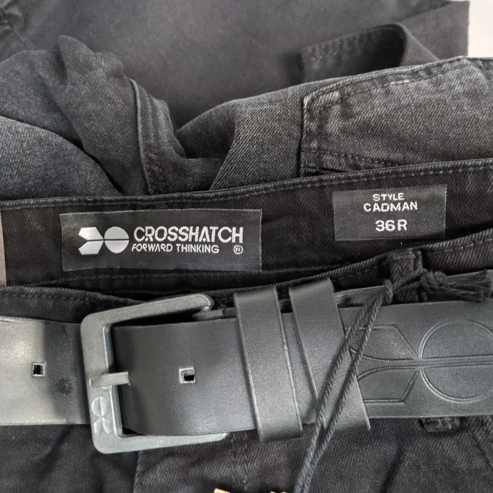 CROSSHATCH MEN'S BLACK DENIM JEANS – UK 36R 