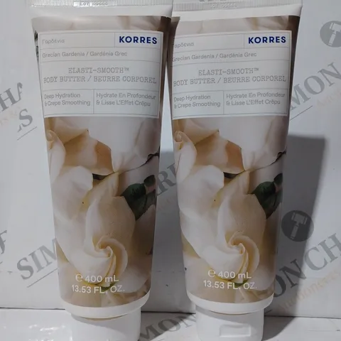 BOXED KORRES ELASTI SMOOTH MEGA SIZE BODY BUTTER DUO 400ML