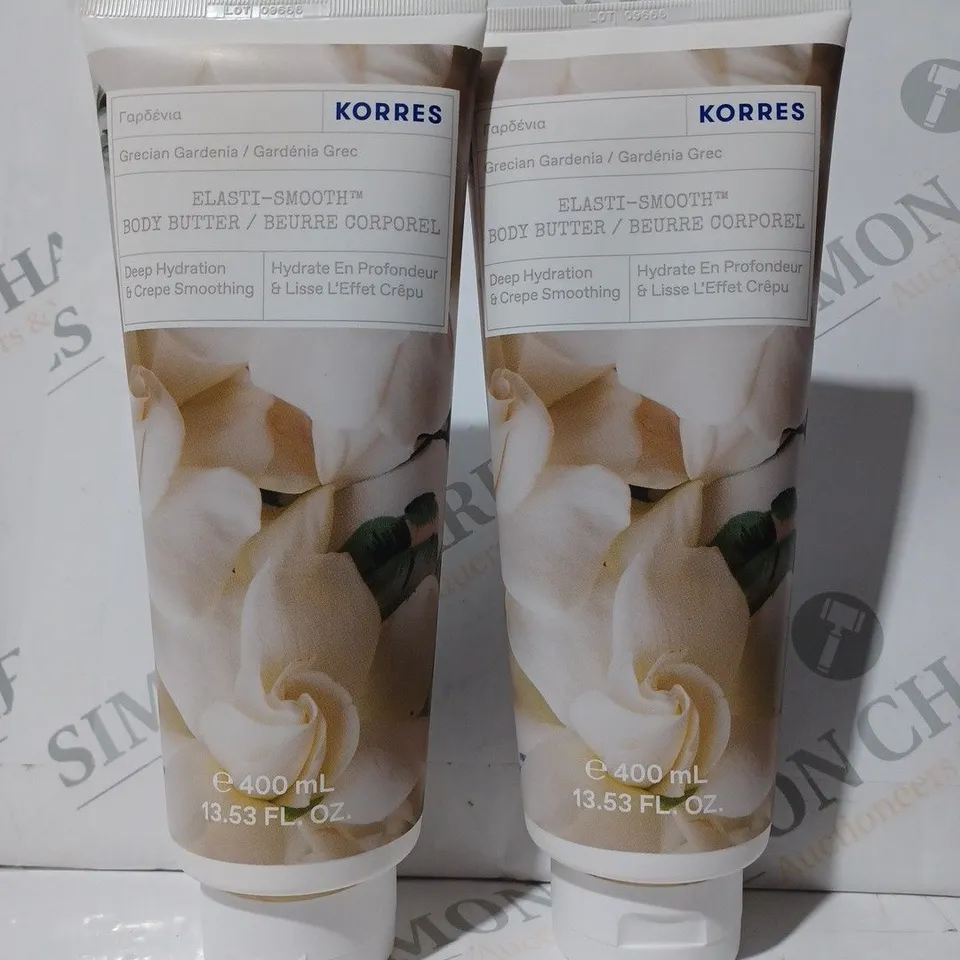 BOXED KORRES ELASTI SMOOTH MEGA SIZE BODY BUTTER DUO 400ML