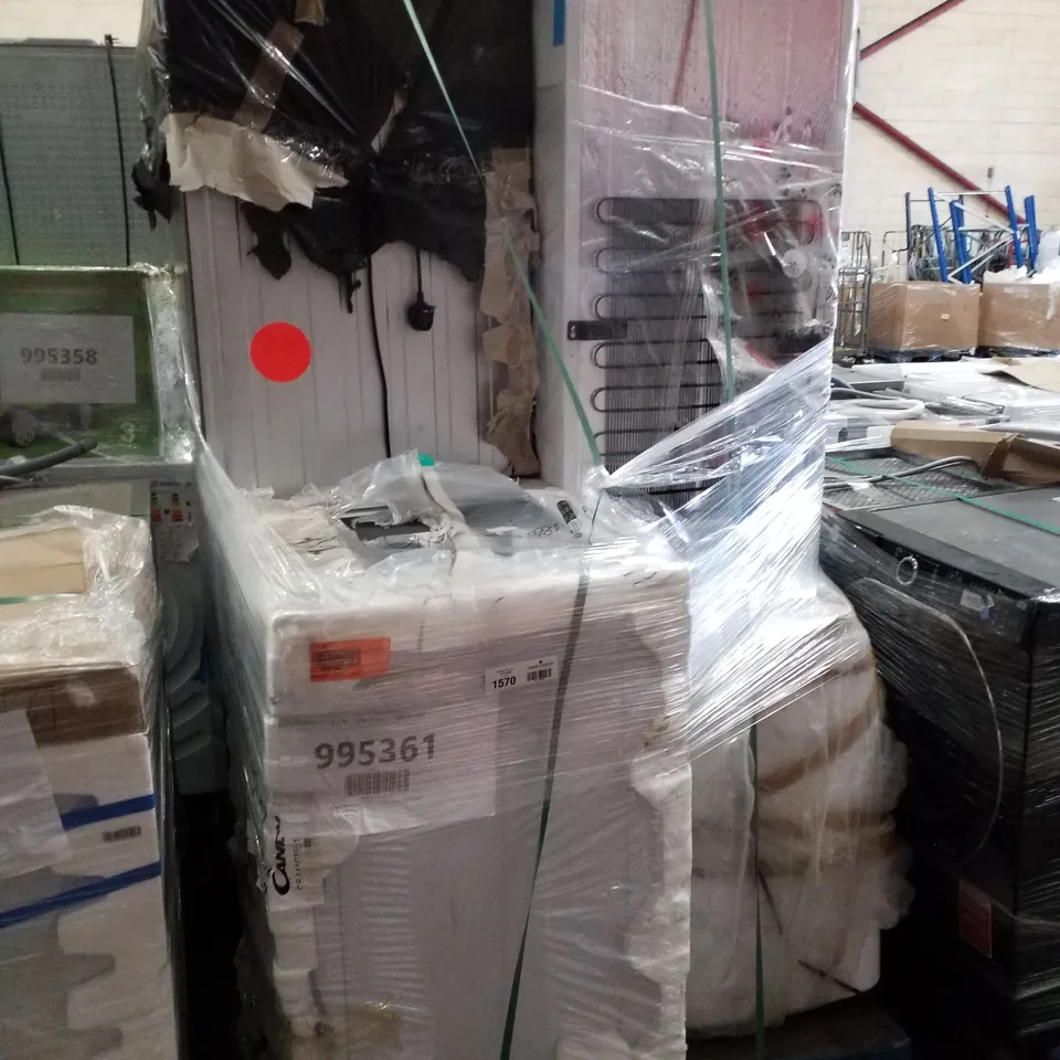 PALLET OF APPROXIMATELY 4 UNPROCESSED RAW RETURN WHITE GOODS TO INCLUDE