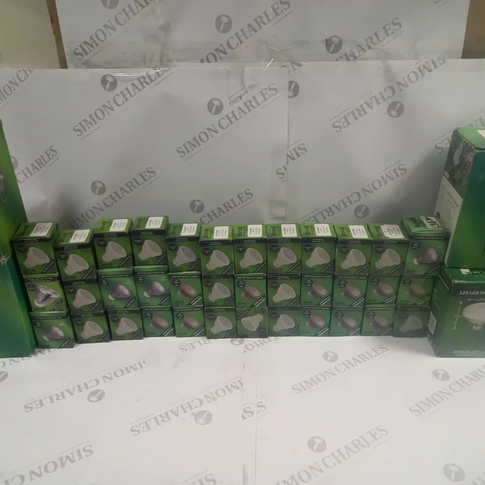 APPROXIMATELY 20 LIGHTING PIECES TO INCLUDE PAR 38 LAMP, EXTERIO SPIKE LIGHT, RETROFIT LAMP, SAVING LED LAMP ETC. 