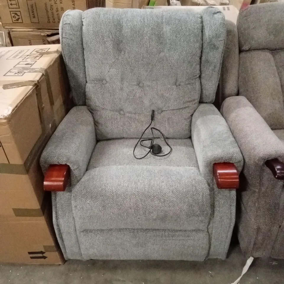 QUALITY DESIGNER POWER RECLINING FABRIC CHAIR