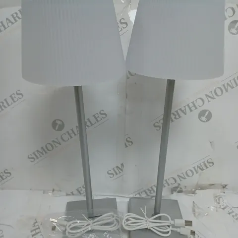 SFIXX SET OF 2 INDOOR OUTDOOR TOUCH TABLE LIGHTS IN SILVER