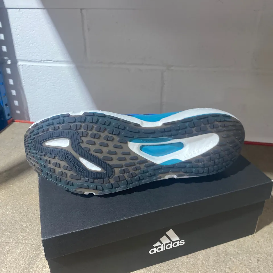 BOXED PAIR OF ADIDAS SOLARBOOST BLUE TRAINERS SIZE 12