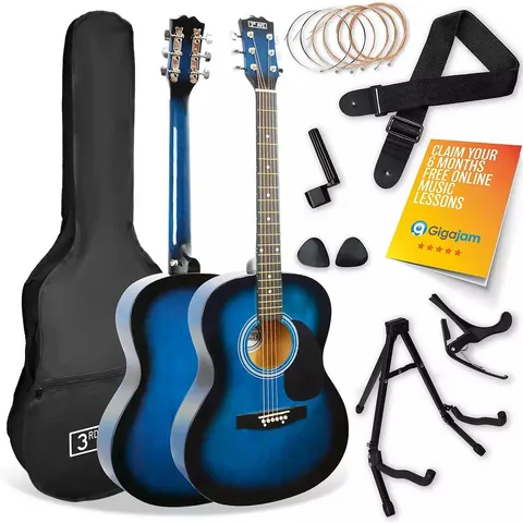BOXED 3RD AVENUE FULL SIZE 4/4 ACOUSTIC GUITAR FOR BEGINNERS - BLUEBURST