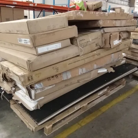 PALLET OF ASSORTED INCOMPLETE DESIGNER FURNITURE PARTS AND PIECES 