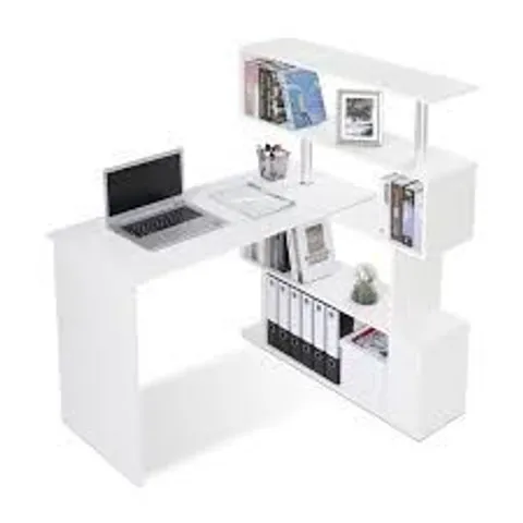 BOXED MILROY L-SHAPED WRITING DESK (1 BOX)