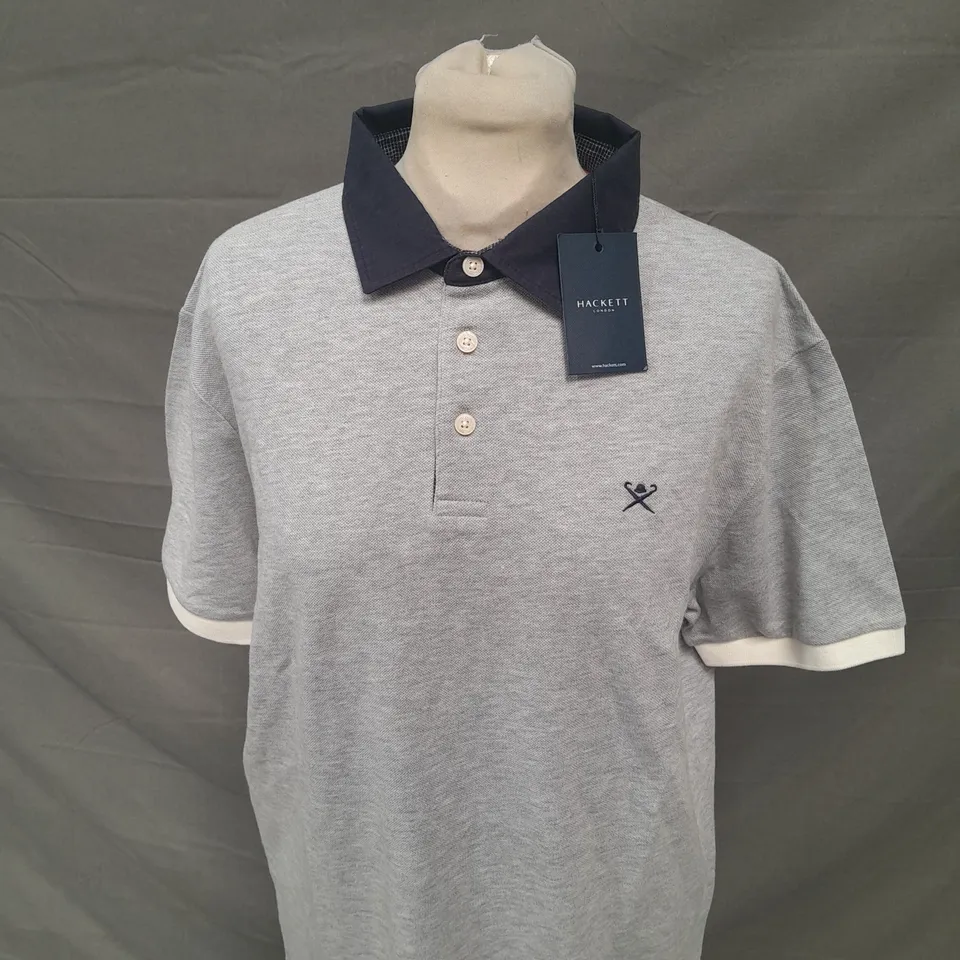 HACKETT WOVEN COLLAR POLO SHIRT SIZE M