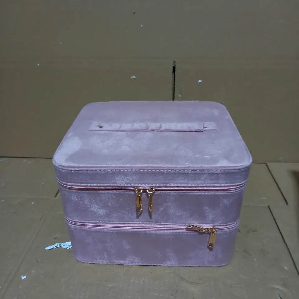 PINK FAUX SUEDE STORAGE BOX
