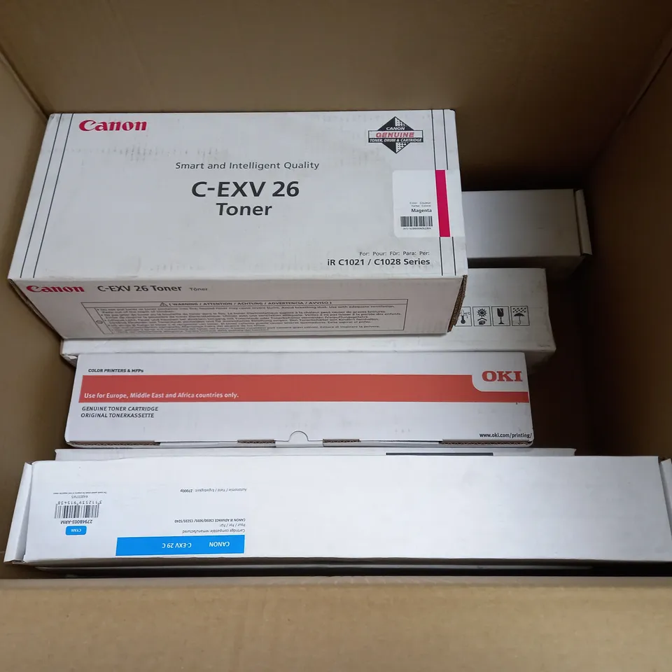 LOT OF 12 ASSORTED TONER CARTRIDGES TO INCLUDE SAMSUNG, OKI AND CANON