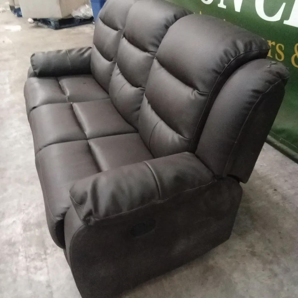 ROTHBURY LUXURY FAUX LEATHER HIGH BACK 3 SEATER MANUAL RECLINER SOFA RRP £729