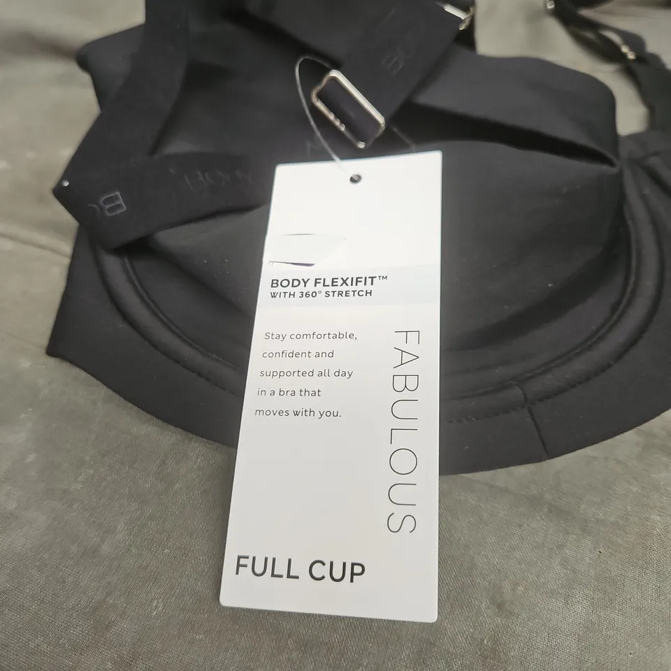 FABULOUS FULL CUP BODY FLEXFIT BLACK 36F BRA WITH TAGS