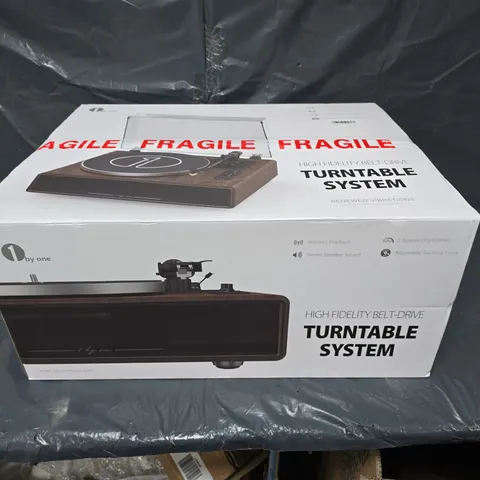 BOXED 1BYONE HIGH FIDELITY BELT-DRIVE TURNTABLE SYSTEM