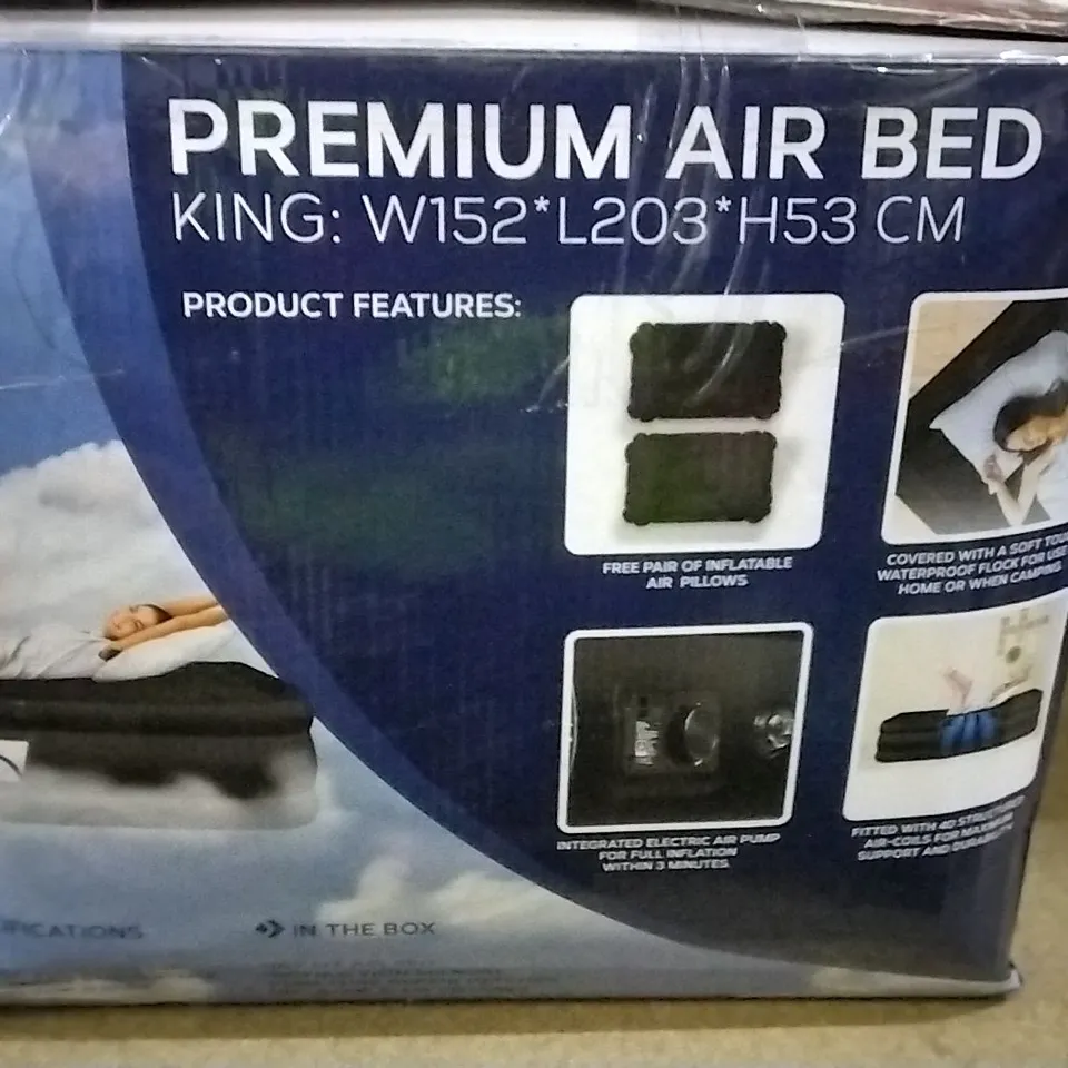 BOXED PREMIUM KINGSIZE ELECTRIC AIRBED