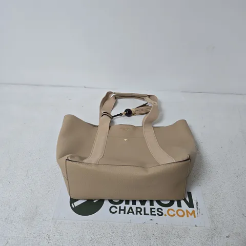 LUELLA GREY LONDON BEIGE PEBBLE LEATHER TOTE BAG