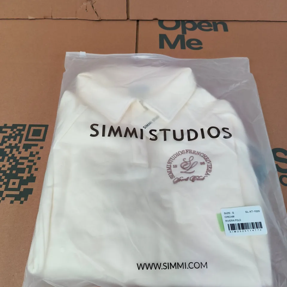 SIMMI STUDIOS RIVIERA POLO SHIRT – CREAM – SIZE S