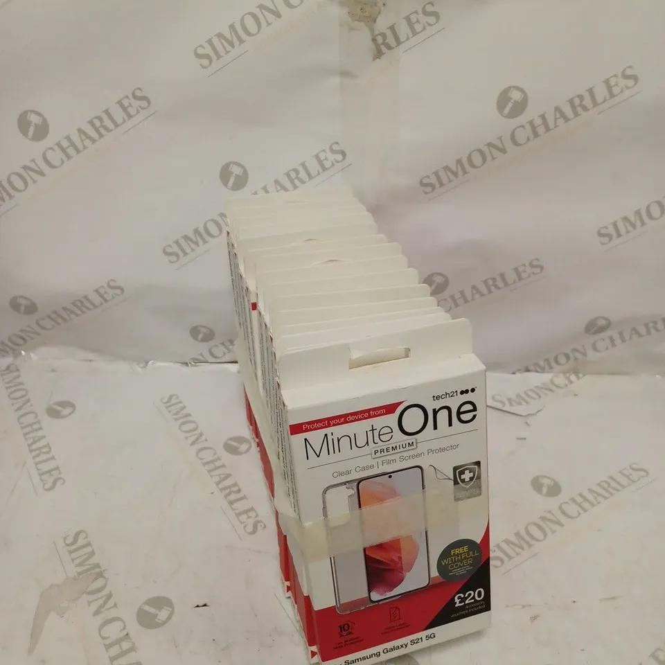 LOT OF 15 MINUTE ONE CLEAR CASE & SCREEN PROTECTOR KITS FOR SAMSUNG GALAXY S21+5G