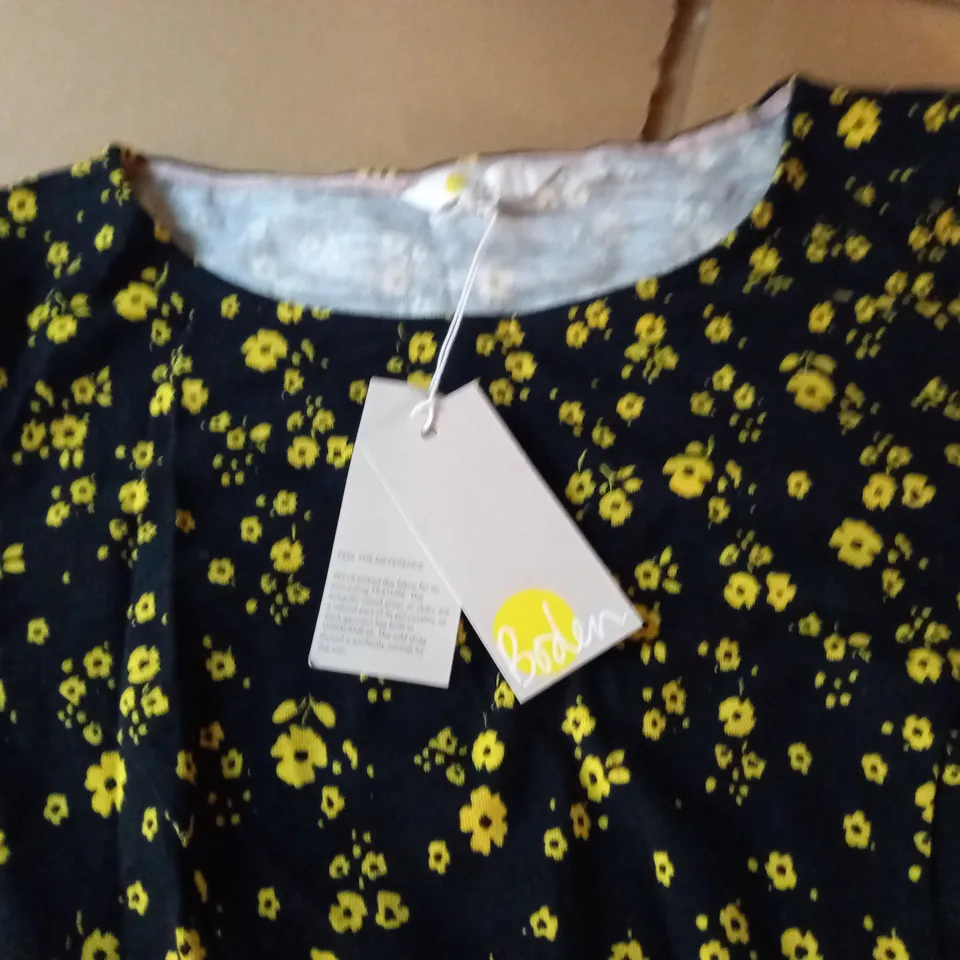 BODEN BLACK DRESS WITH YELLOW PRINT - UK 10 R