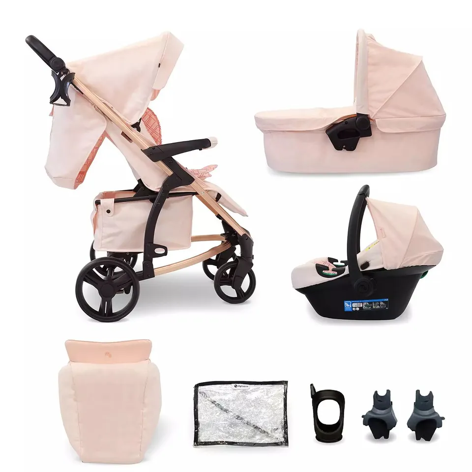 MY BABIIE MB200I TRAVEL SYSTEMS - PINK PLAID 