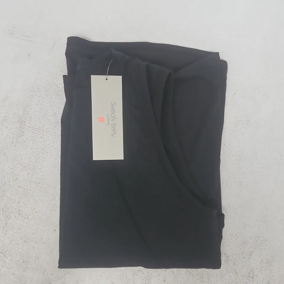 SWEATY BETTY BREATHE EASY PACE TANK TOP IN BLACK SIZE MEDIUM