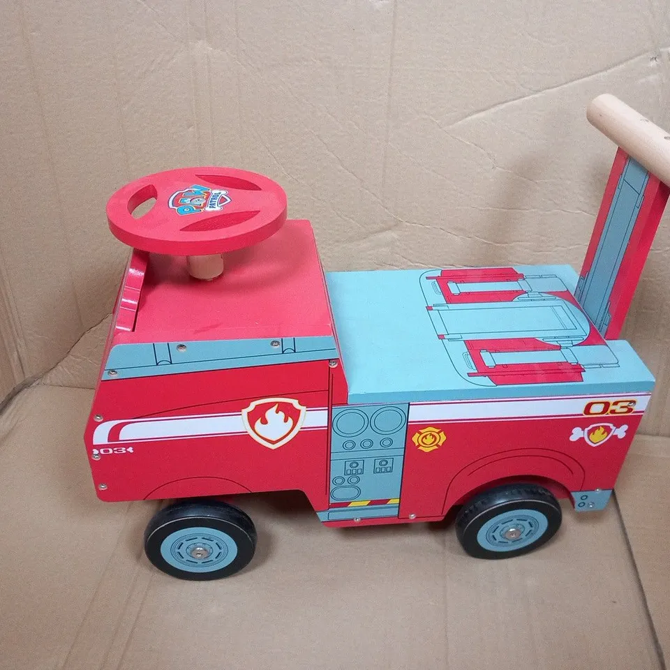 PAW PATROL MARSHALL WOODEN RIDE ON TRUCK
