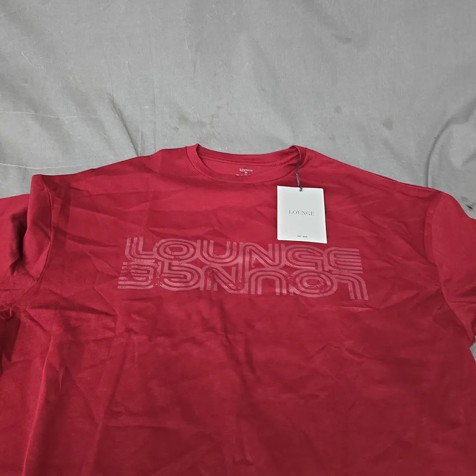 LOUNGE RED COTTON T-SHIRT, SIZE M