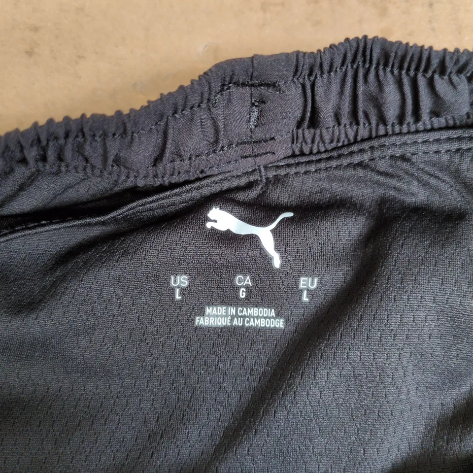 PUMA BLACK MEN'S RUNNING SHORTS – SIZE L