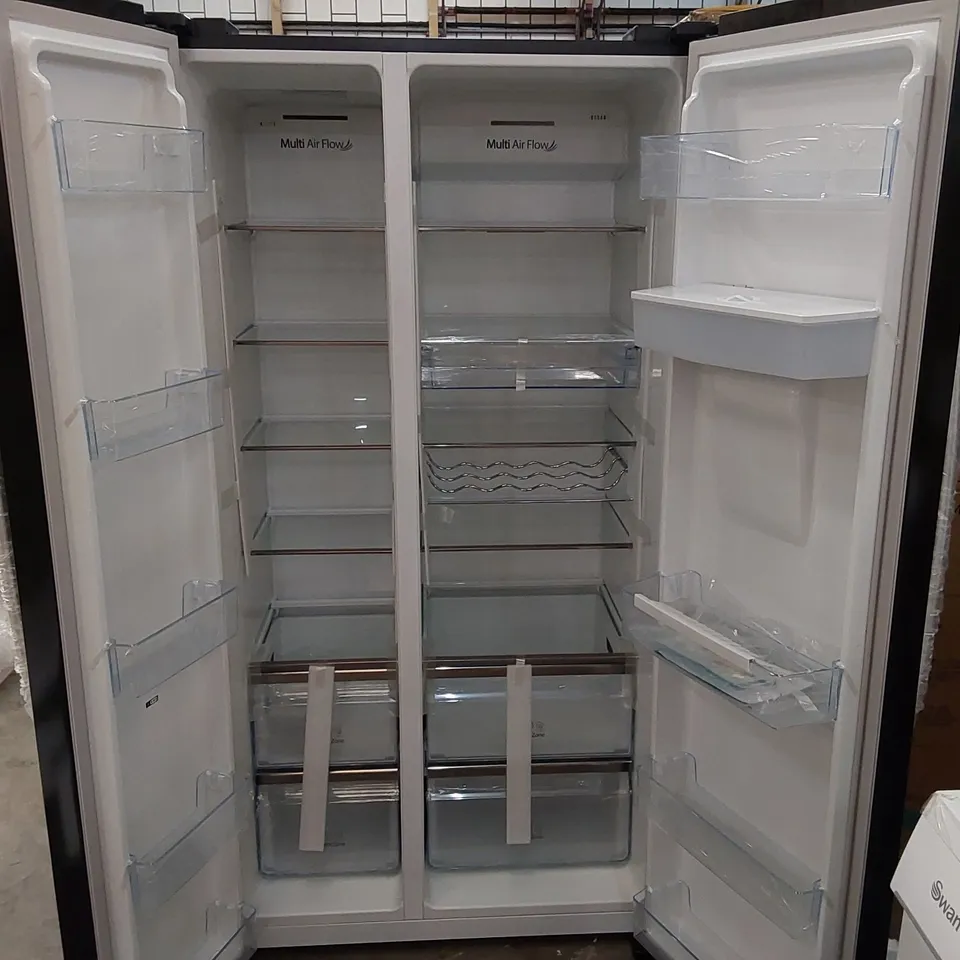 HISENSE RS741N4WBE NON-PLUMBED TOTAL NO FROST AMERICAN FRIDGE FREEZER - BLACK - E RATED