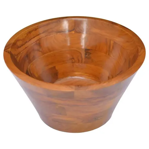 BOXED ALPEN HOME OTHA 400MM L 400MM W BROWN WOOD CIRCULAR COUNTER TOP BASIN BATHROOM SINK