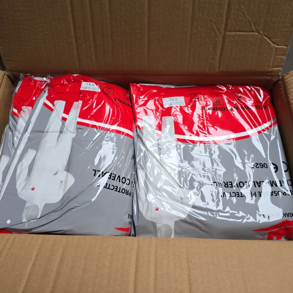 BOX OF 25 XIAN WANLI DISPOSABLE PROTECTIVE CHEMICAL COVERALL IN WHITE SIZE 2XL