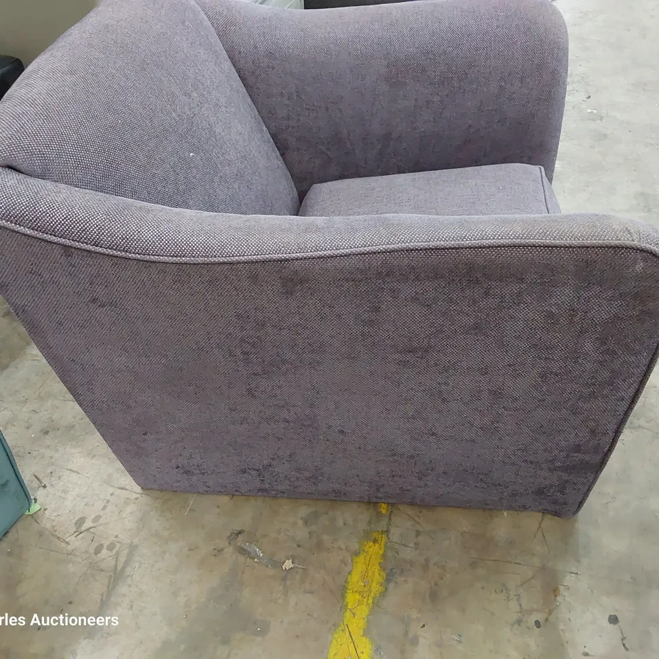 DESIGNER EASY CHAIR LILAC FABRIC