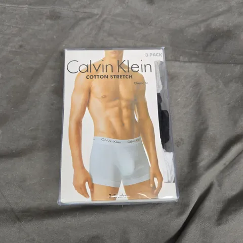 CALVIN KLEIN COTTON STRETCH 3-PACK TRUNKS – MEN'S UNDERWEAR (SIZE S)