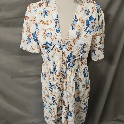 NOBODY'S CHILD STARLIGHT MIDI DRESS IN SAVANNA SARASA WHITE MULTI SIZE 16
