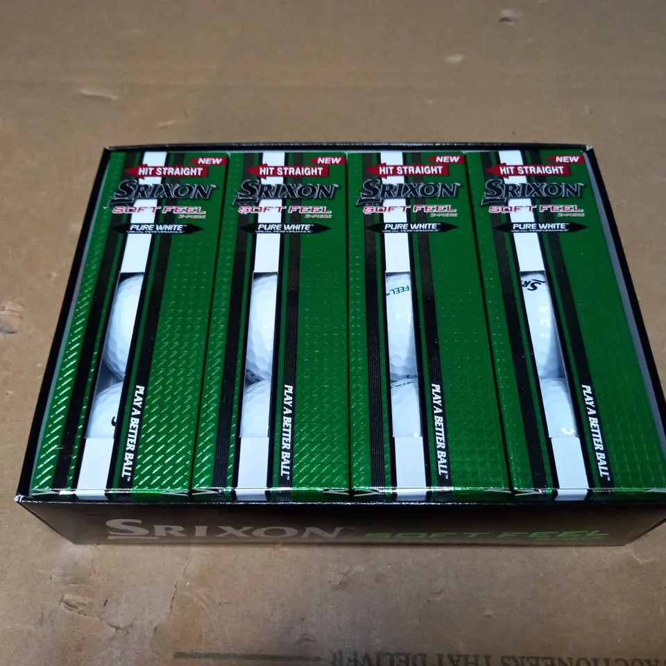 NEW SRIXON GOLF BALLS 12 TOTAL SOFT FEEL WHITE 4 SLEEVES PURE WHITE DISTANCE
