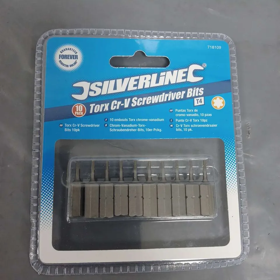 BOXED LOT OF 10 SILVERLINE TORX CR-V SCREWDRIVER BITS