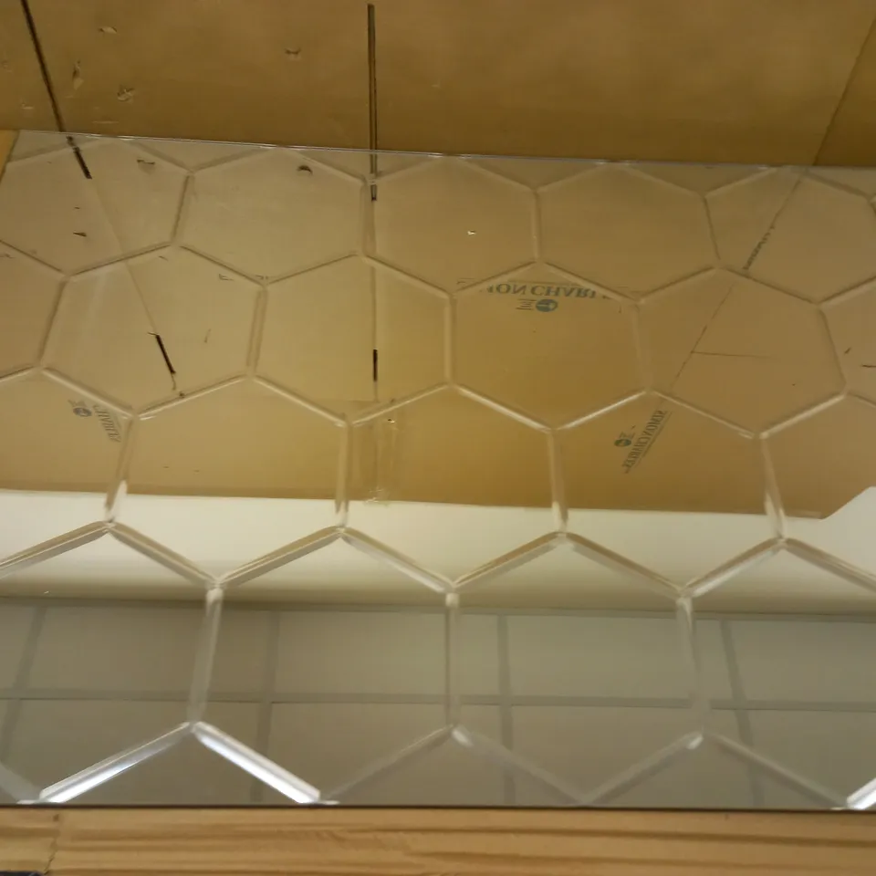 DESIGNER HEXAGONAL PATTERN MIRROR - COLLECTION ONLY