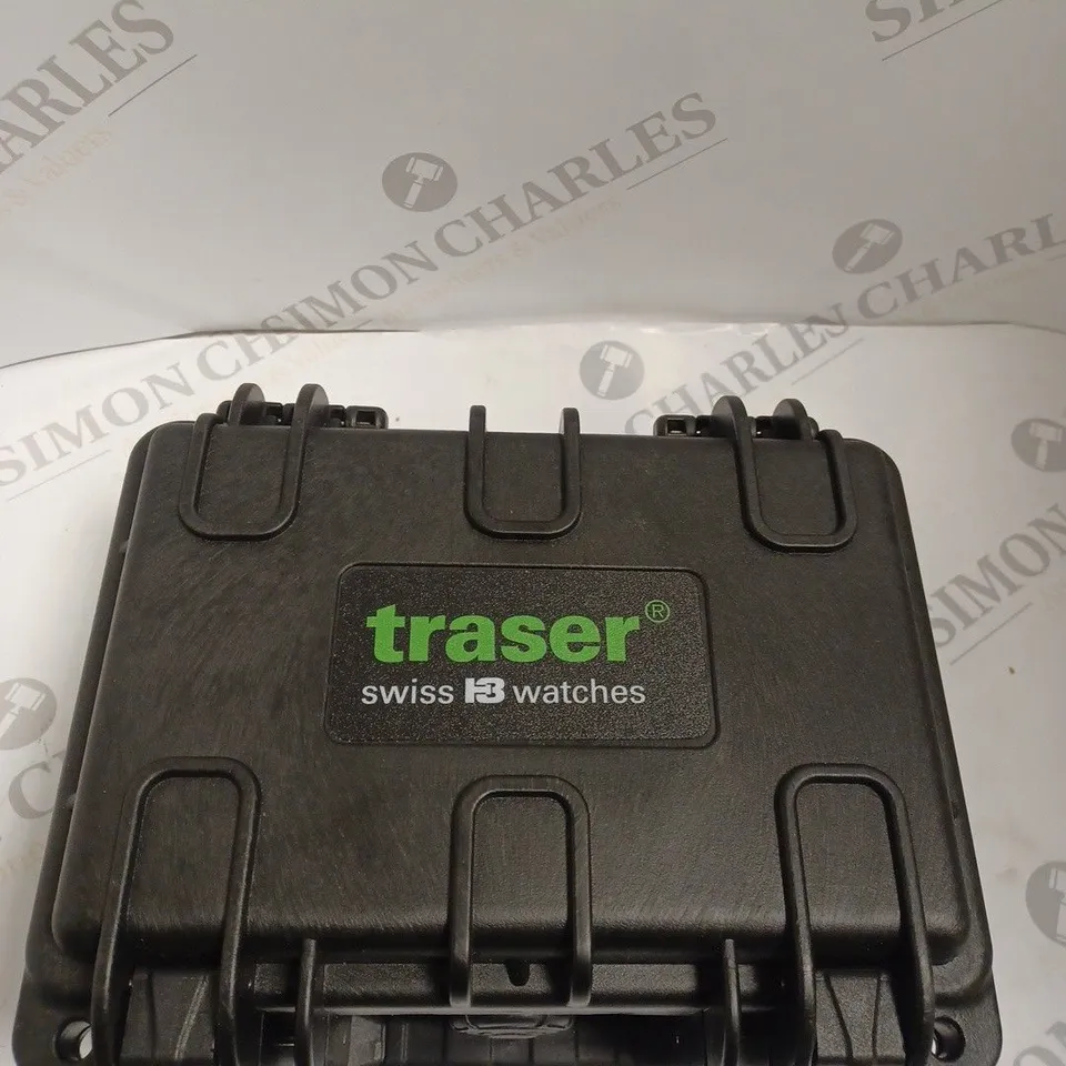 BOXED TRASER STAINLESS STEEL WATCH WITH CHANGEABLE STRAPS AND TASER MINI TORCH - SILICONE AND STEEL STRAP