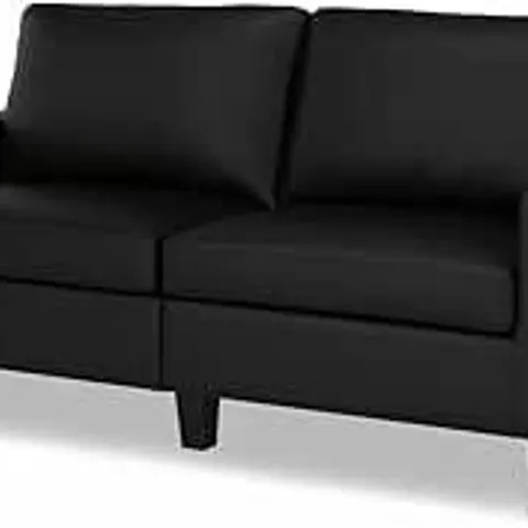 BOXED RYLIE SOFA BLACK FAUX LEATHER