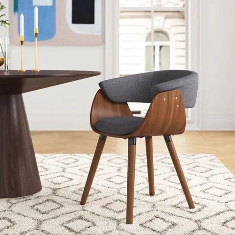 BOXED KINCHELOS GREY FABRIC UPHOLSTERED CHAIR