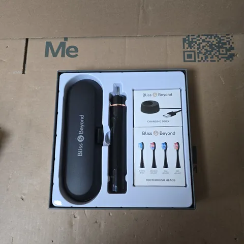 BLISS & BEYOND SONIC+LED ELECTRIC TOOTHBRUSH KIT WITH 4 BRUSH HEADS & CHARGING DOCK