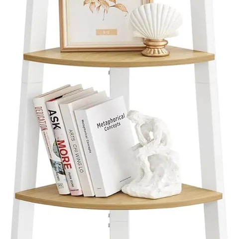 BOXED VASAGLE CORNER SHELF UNIT, 4-TIER CORNER SHELF - WHITE