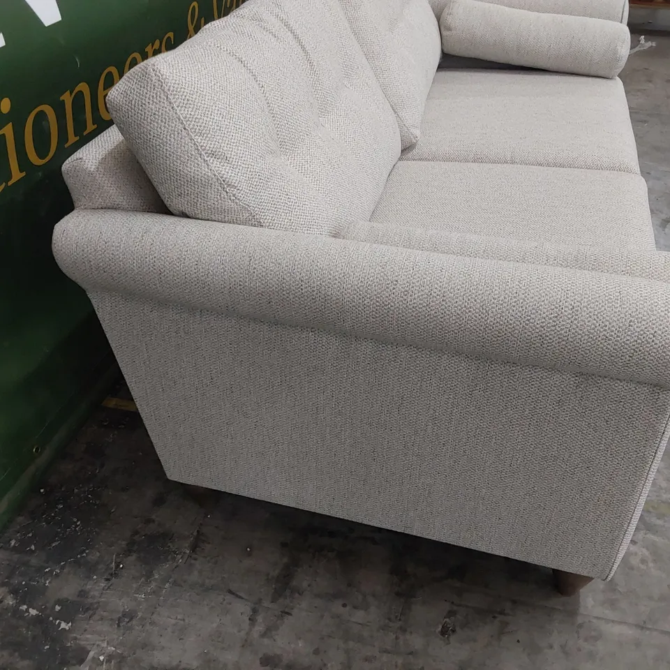 QUALITY BRITISH MADE LOUNGE Co THREE SEATER SOFA NATURAL FABRIC 