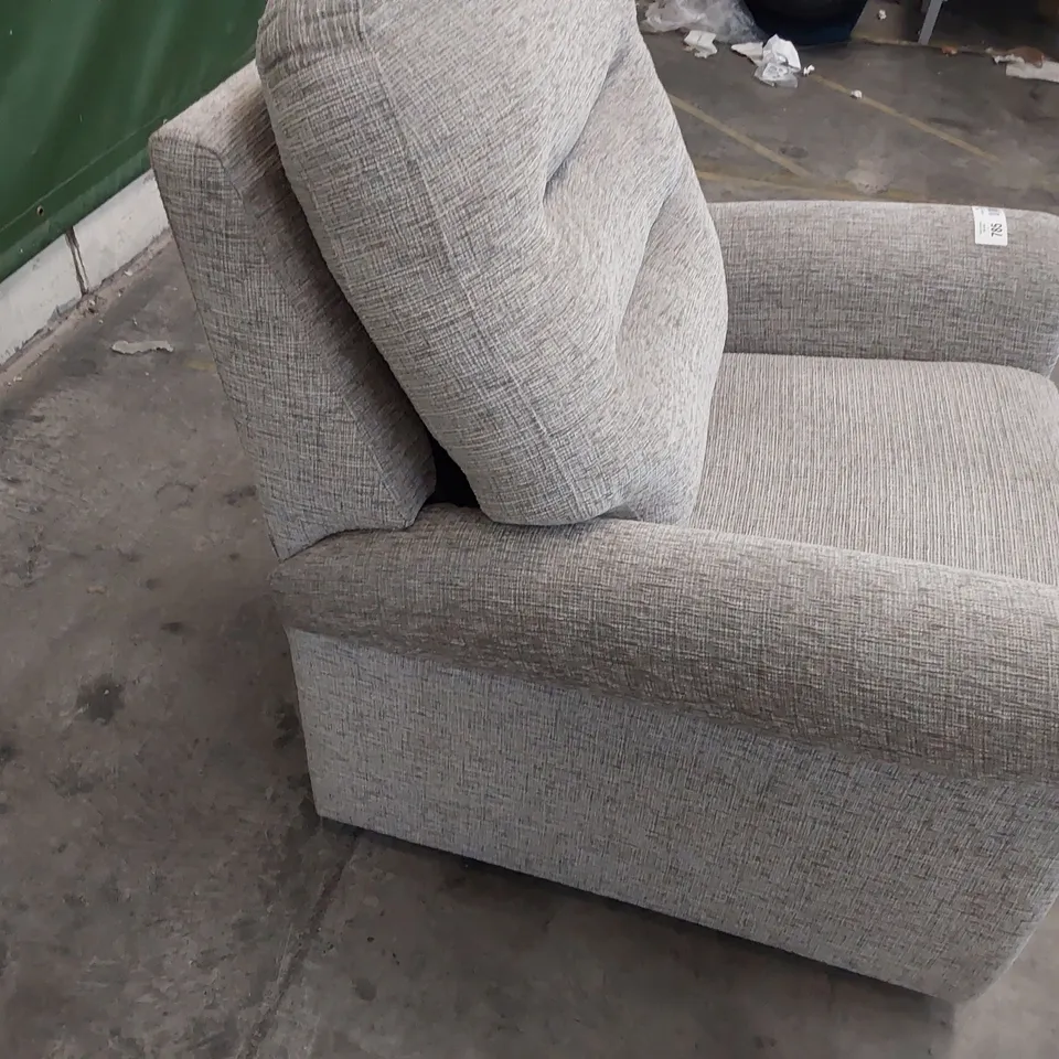 QUALITY BRITISH DESIGNER G PLAN HOLMES EASY CHAIR FARROW MIST FABRIC 