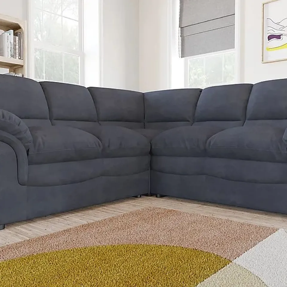BOXED ROCHESTER SLATE GREY PLUSH CORNER SOFA BOX 1 OF 3 ONLY